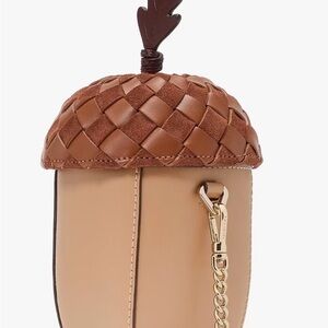 Kate Spade Tan Woven Acorn Crossbody Bag